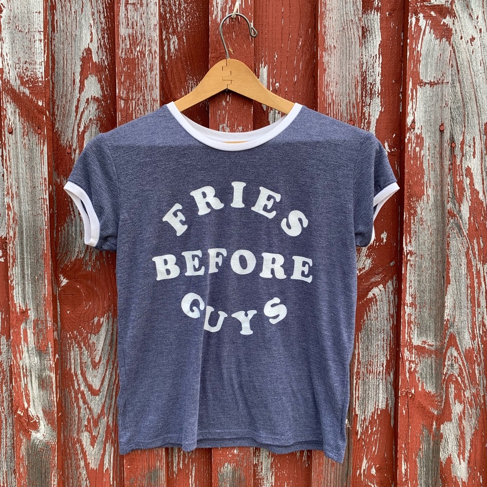 Mighty Fine Fries Before Guys Graphic Tee, size L